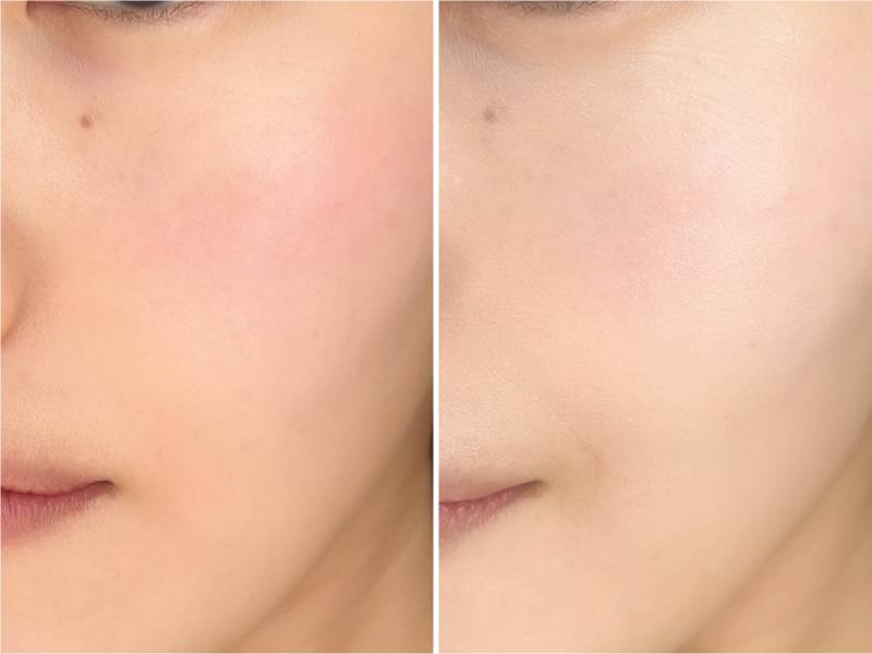 fwee下地を顔に塗ったBA