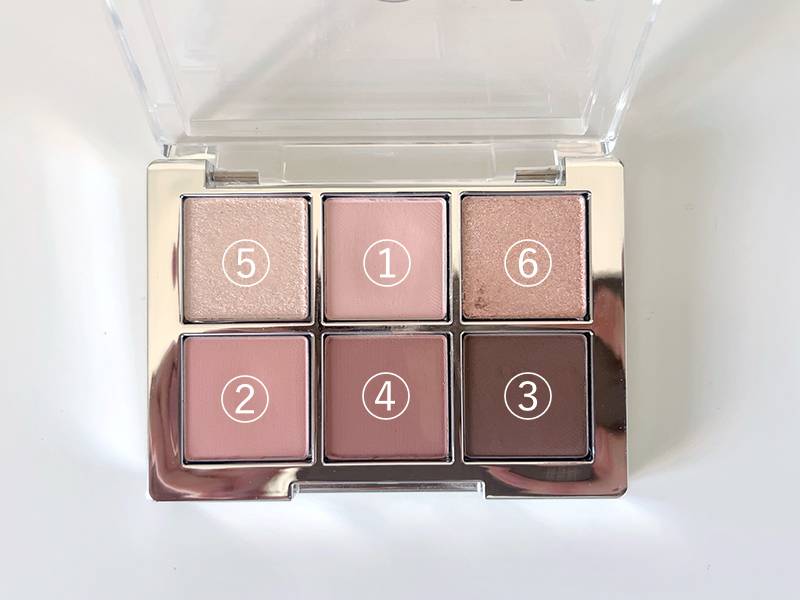 2aN各色に番号を振った画像。左上から順に⑤①⑥②④③。