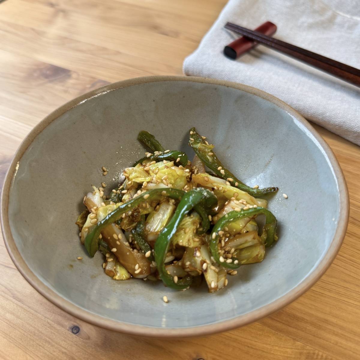 JAグループ公式の「ピーマン＆キャベツの味ﾎﾟﾝ和え」のレシピ