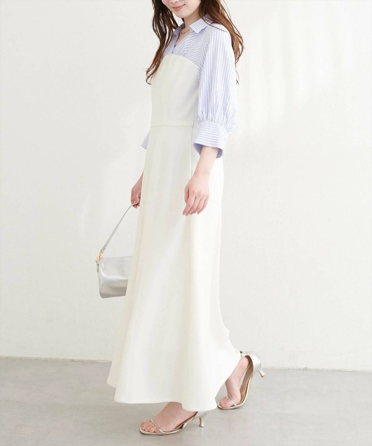 natural couture ドッキングシャツワンピース