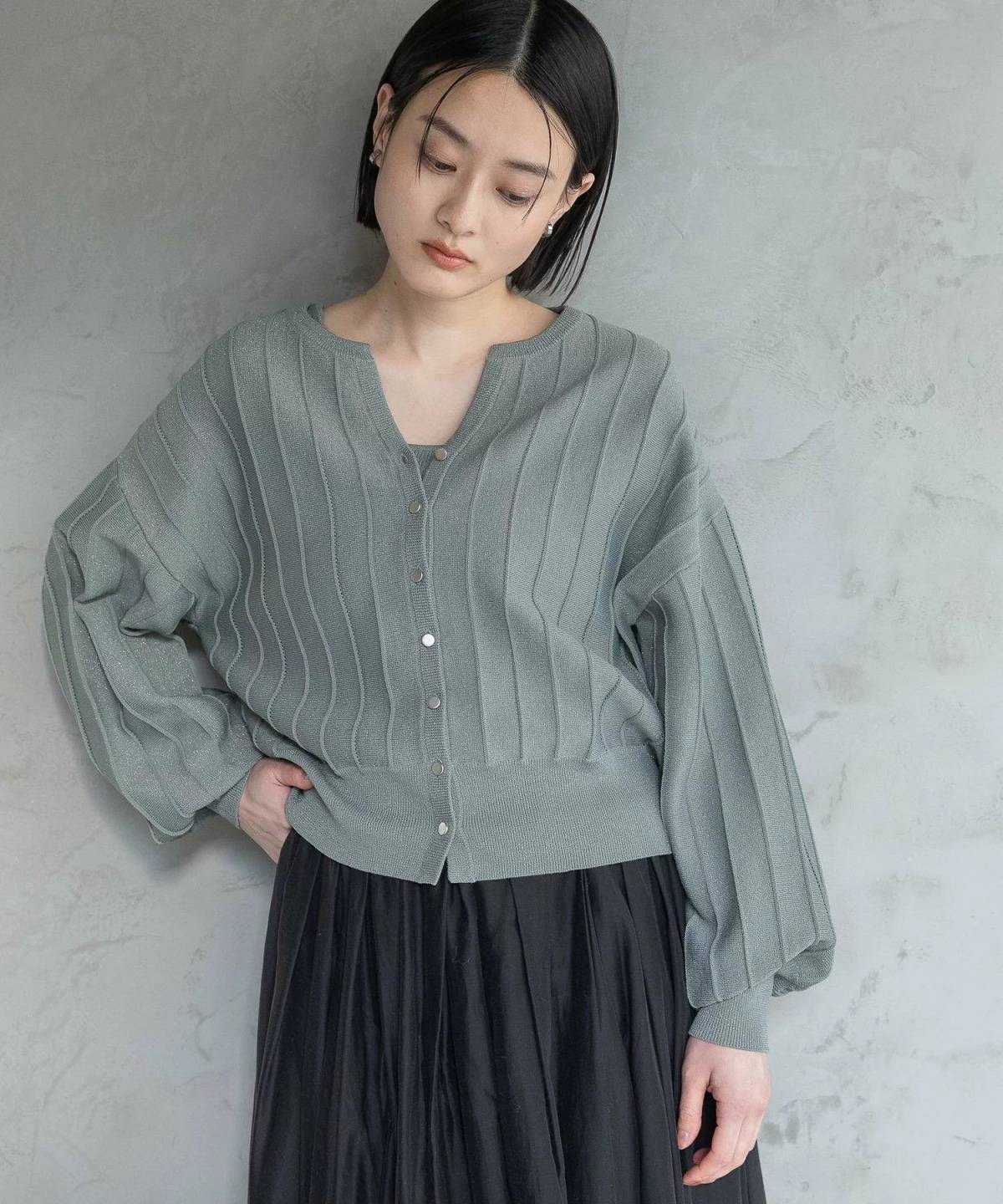 A part by アイレットアミショートカーディガン