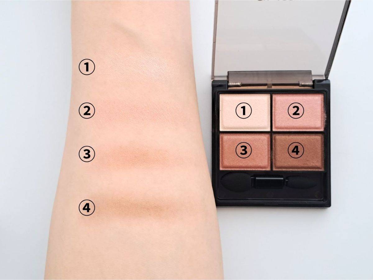 excel(エクセル) スキニーリッチシャドウ N  SK06センシュアルブラウンの手元スウォッチ