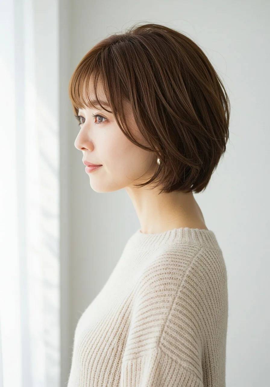 広がりにくいひし形ボブ