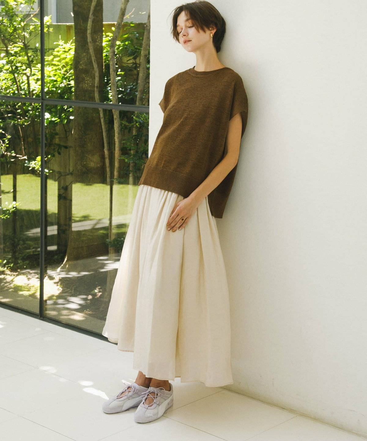 冬コーデの女性