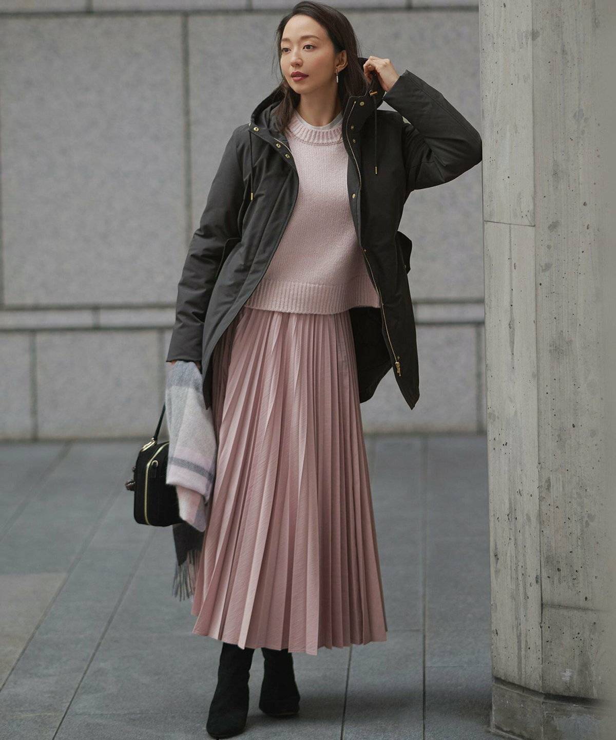 冬コーデの女性