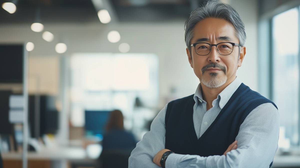 腕組みをする人