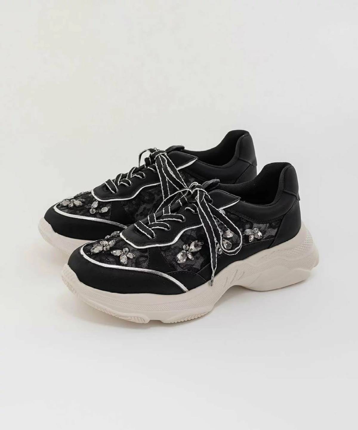 RANDA フラワーチュールビジューシアースニーカー