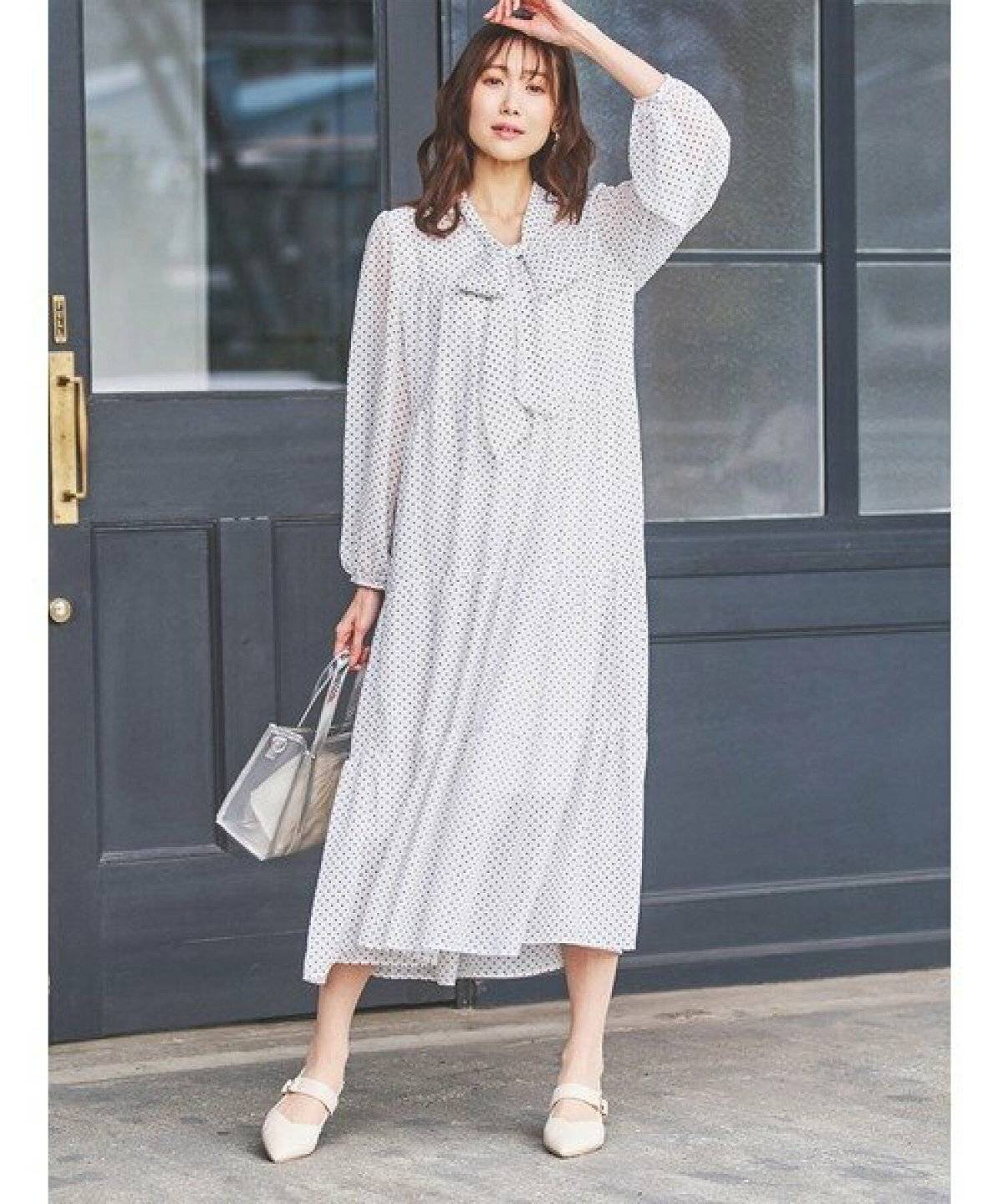 LUDIC PARK ドットボウタイティアードワンピース