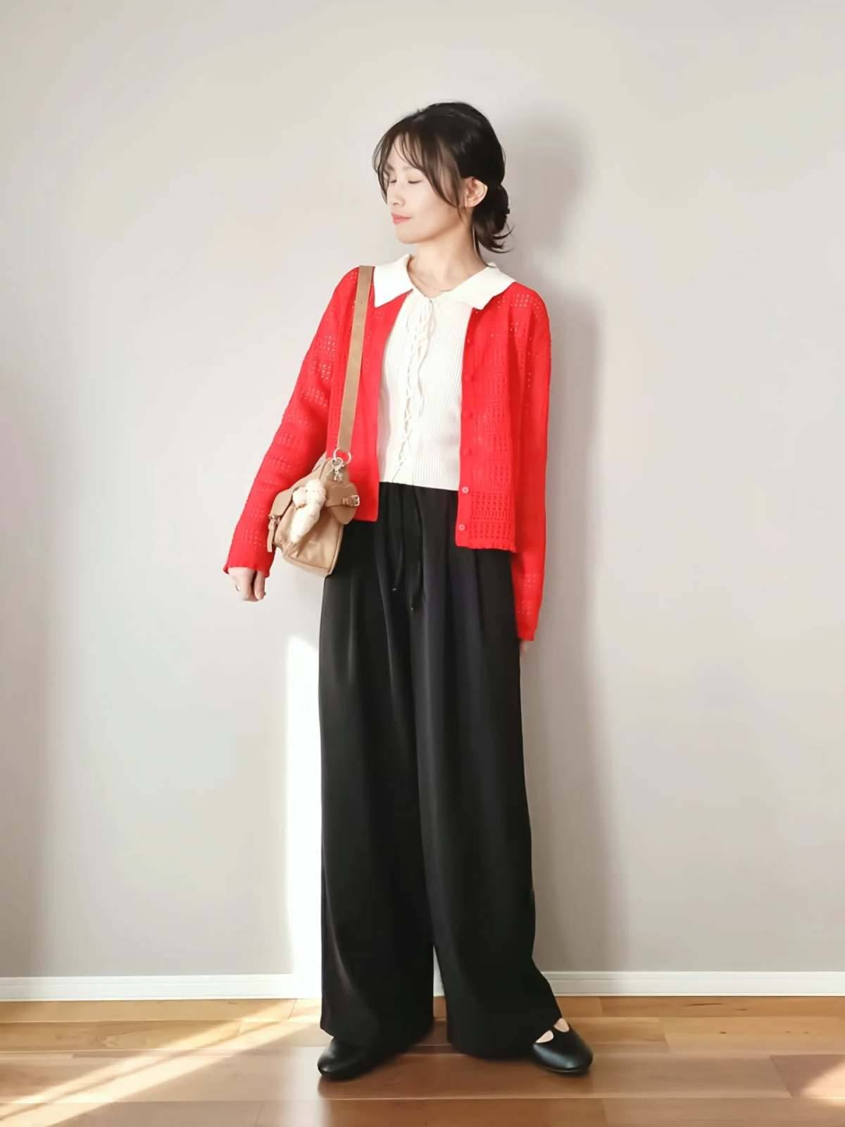 赤カーディガンを主役にする！