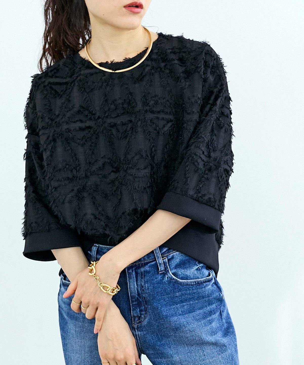 ブルーのワントーンコーデ