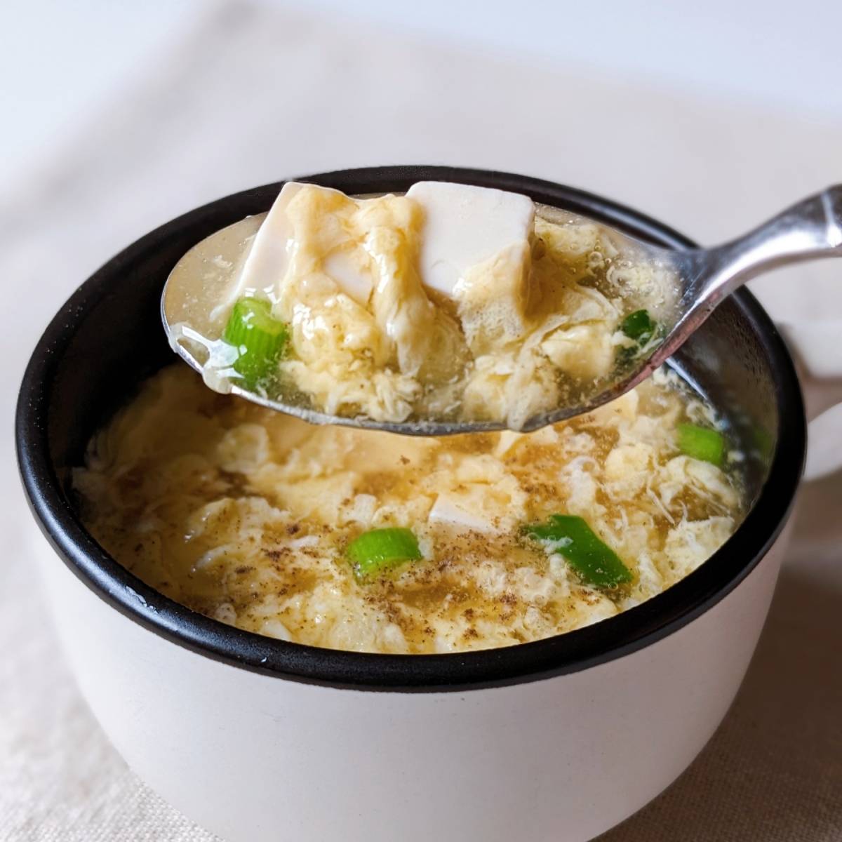 JA全農公式の「たまご豆腐スープ」のレシピ