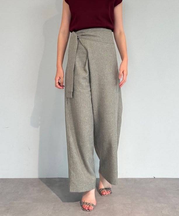 リネンライクのラップパンツ