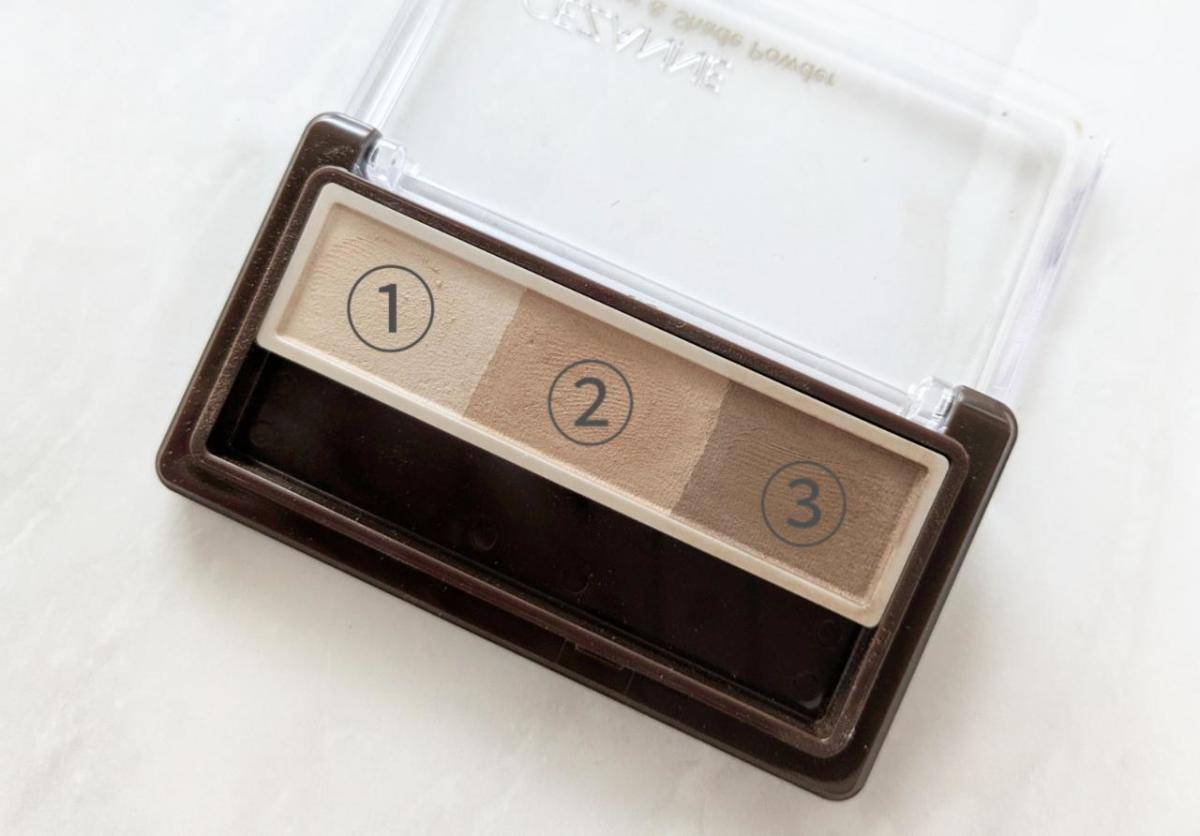 セザンヌアイブロウ＆シェードパウダーナチュラルブラウン番号付き