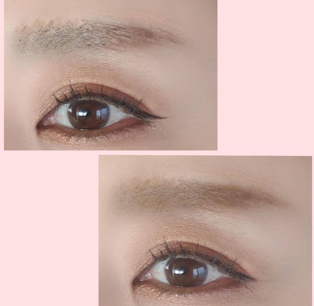 セザンヌアイブロウ＆シェードパウダービフォーアフター画像