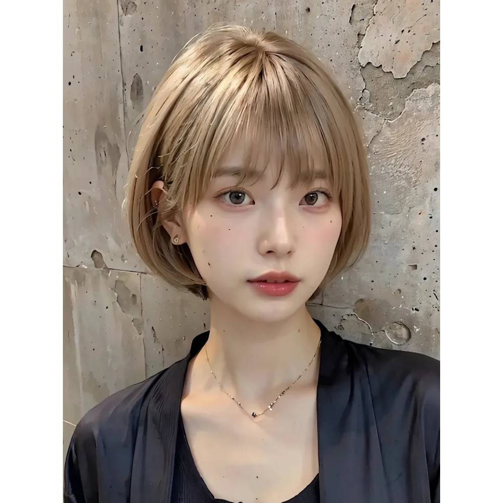 ハイトーンの丸みショートボブ