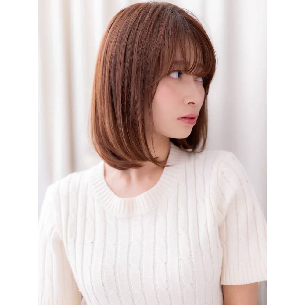 ボルドーカラーのワンカールボブ