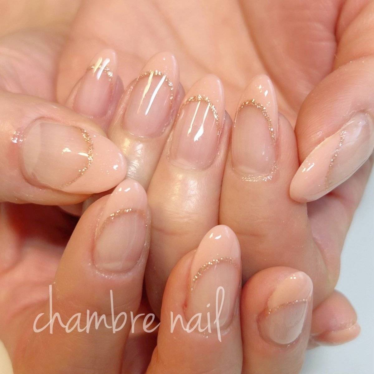 ピンクゴールドネイル