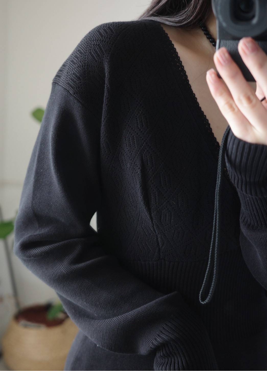 crinkle crinkle crinkleのgeometric jacquard knit