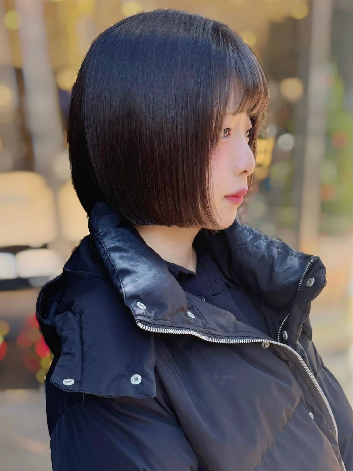 ぺたんこに見えるボブ