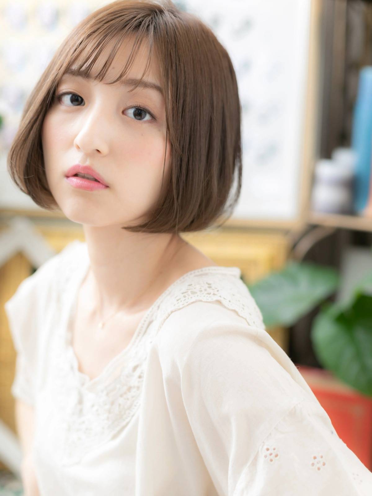 シースルーバングボブ