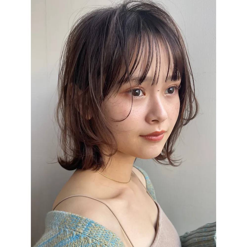 くびれのある無造作ボブ