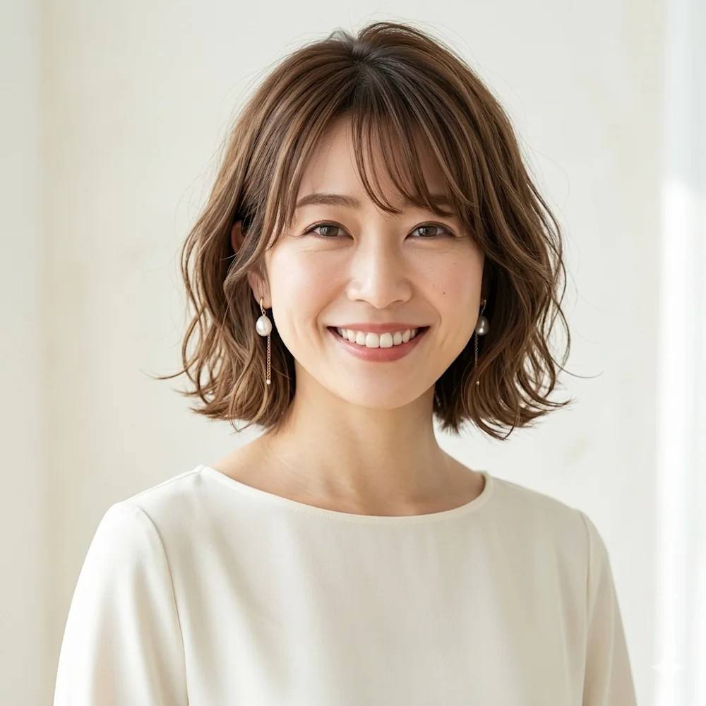 レイヤーたっぷりウェーブボブ