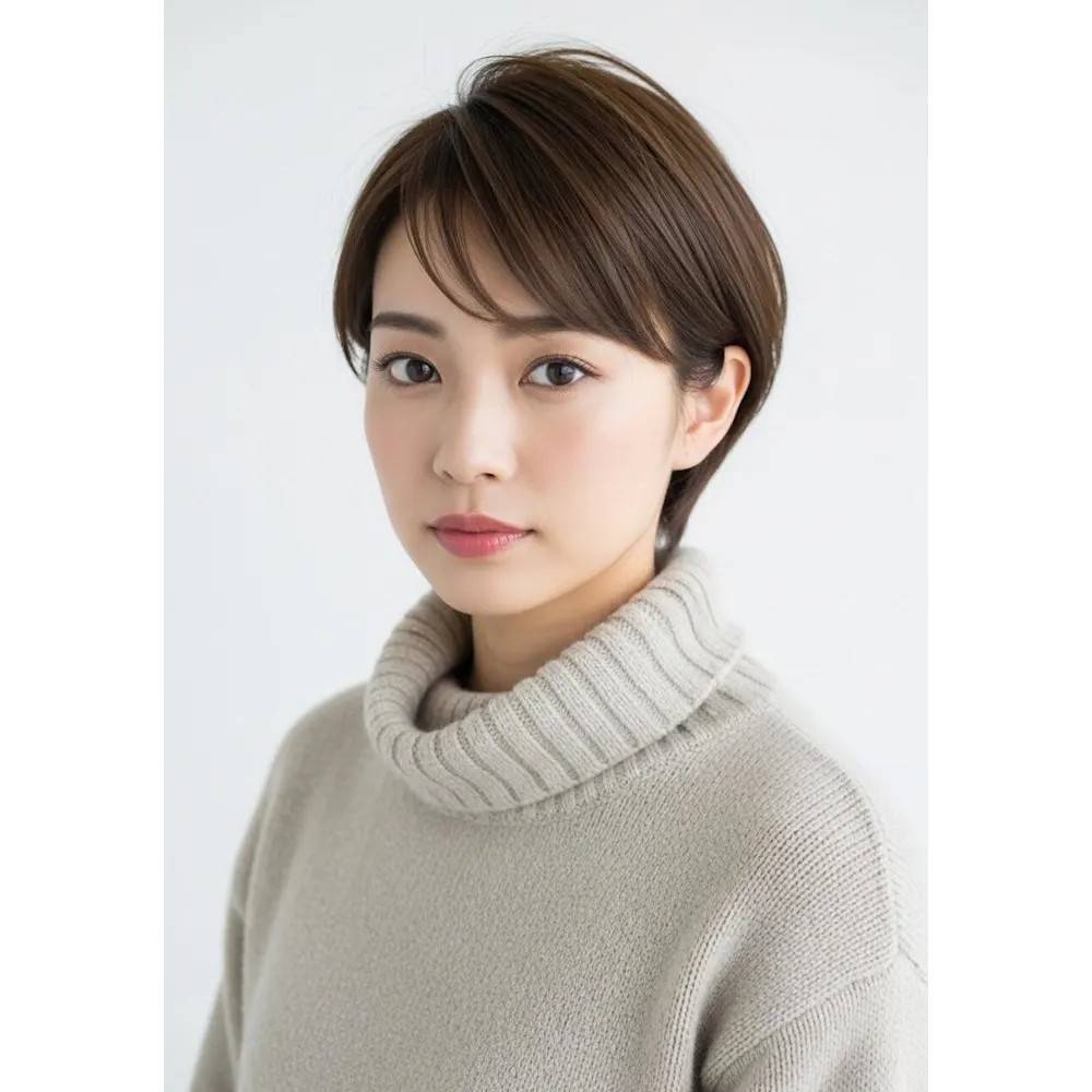 ナチュラルな耳掛け大人ショート