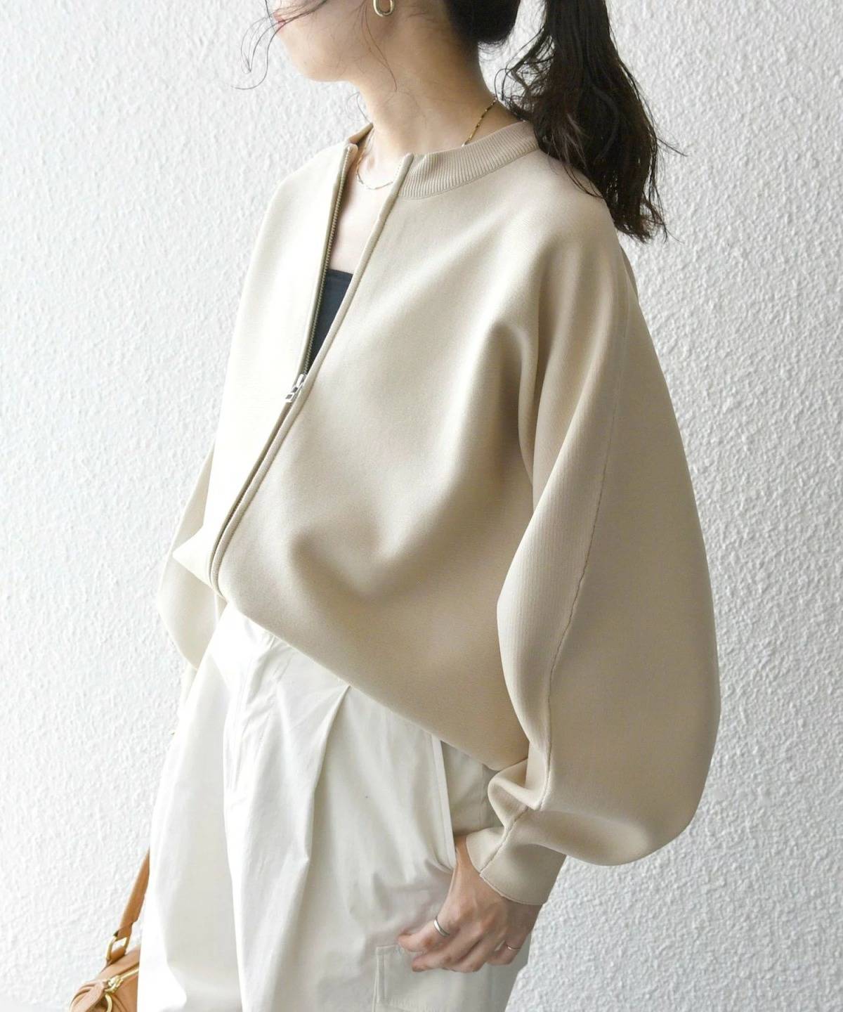 SHIPS ドルマン ジップ ブルゾン カーディガン