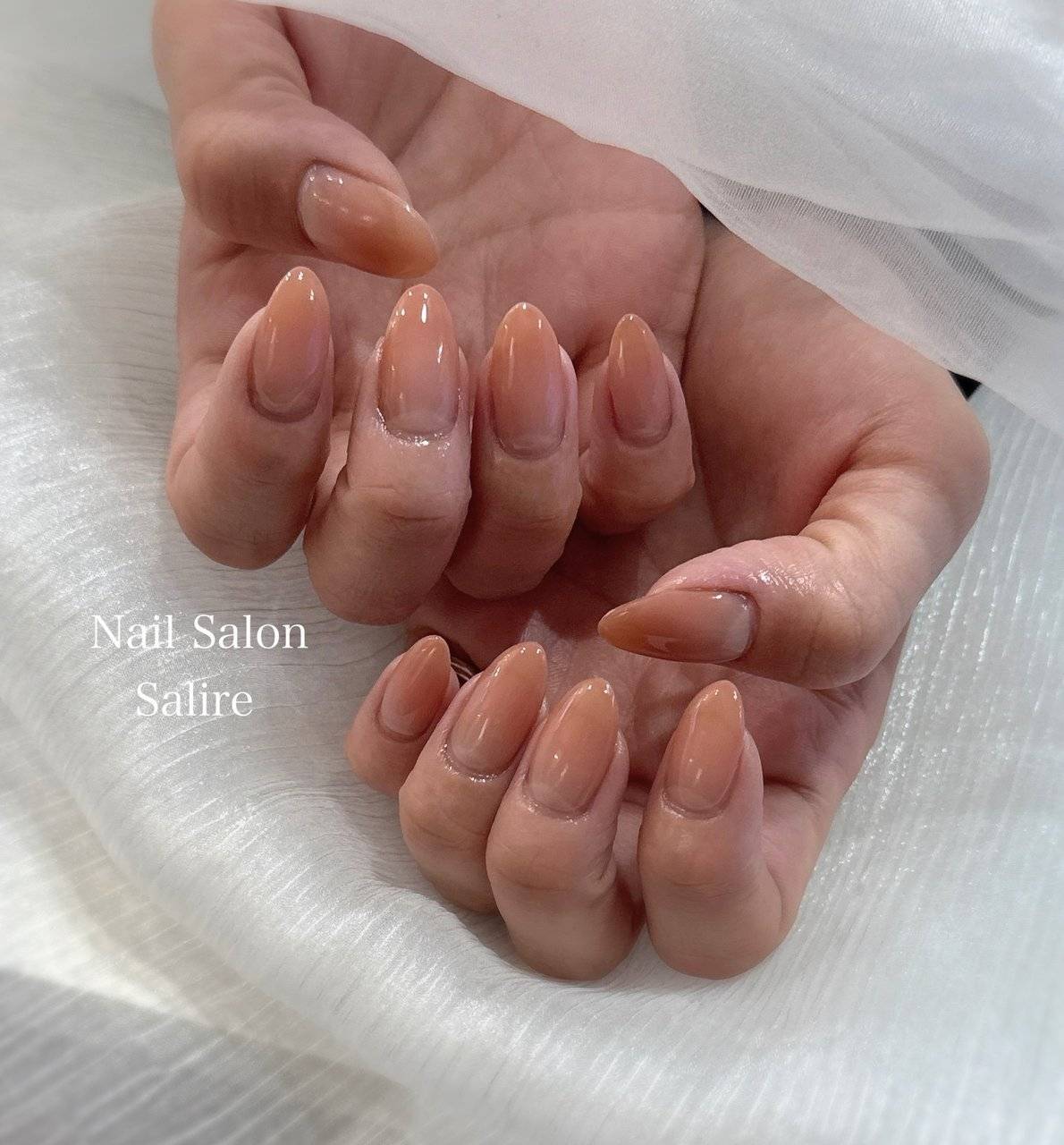 オレンジベージュネイル