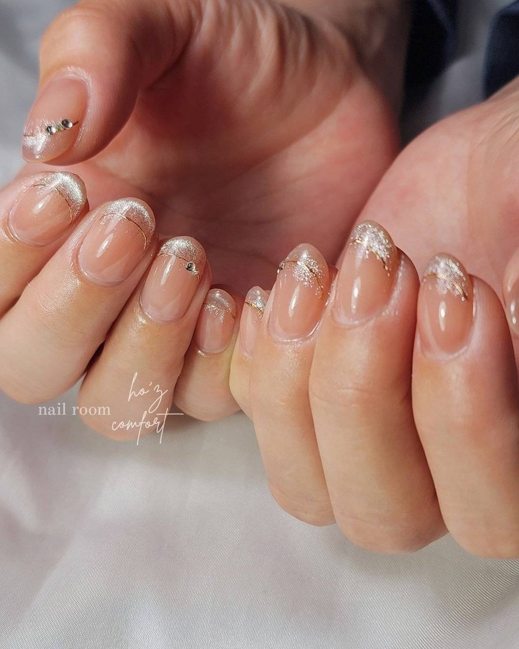 オレンジベージュネイル