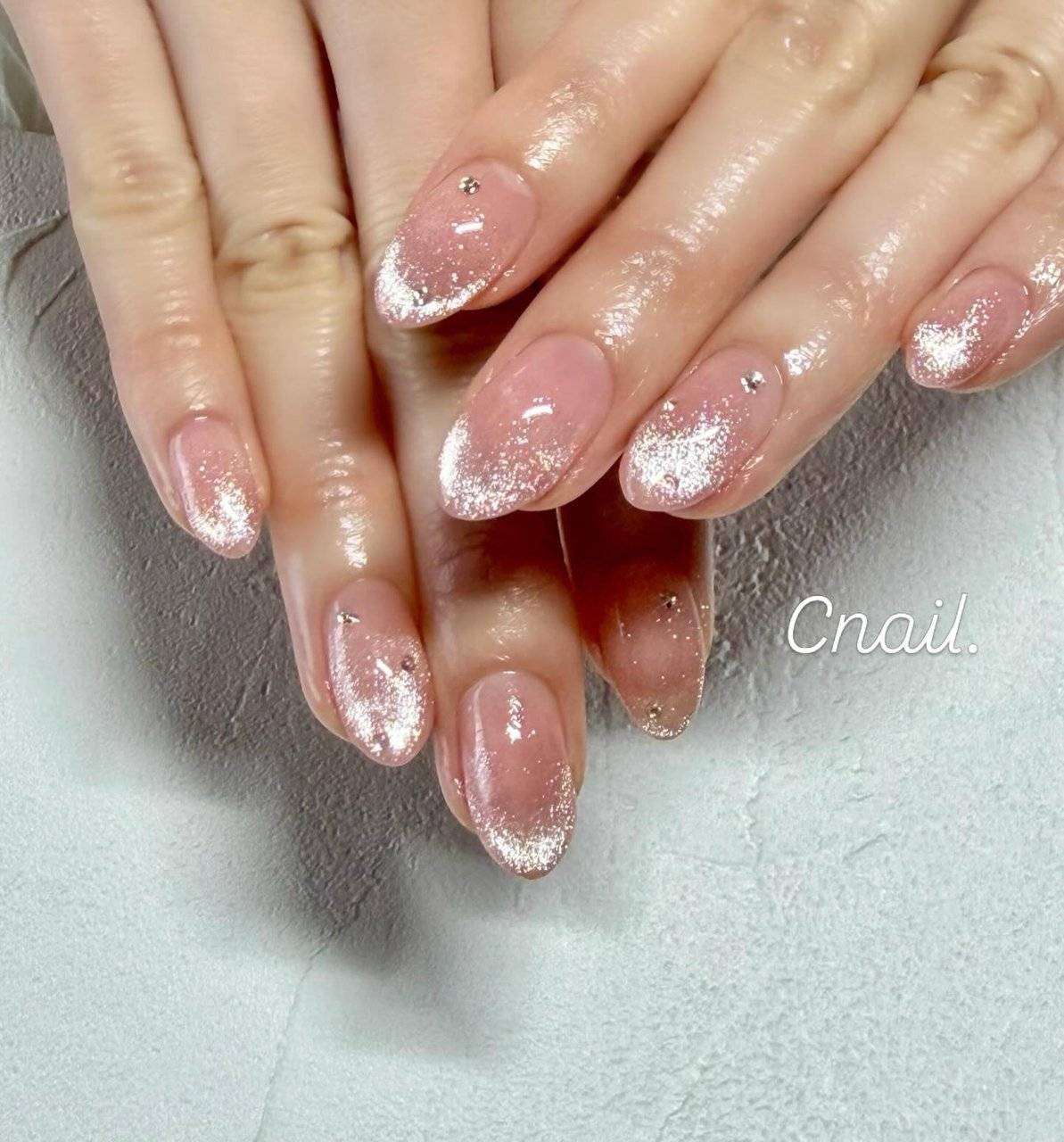 オレンジピンクネイル