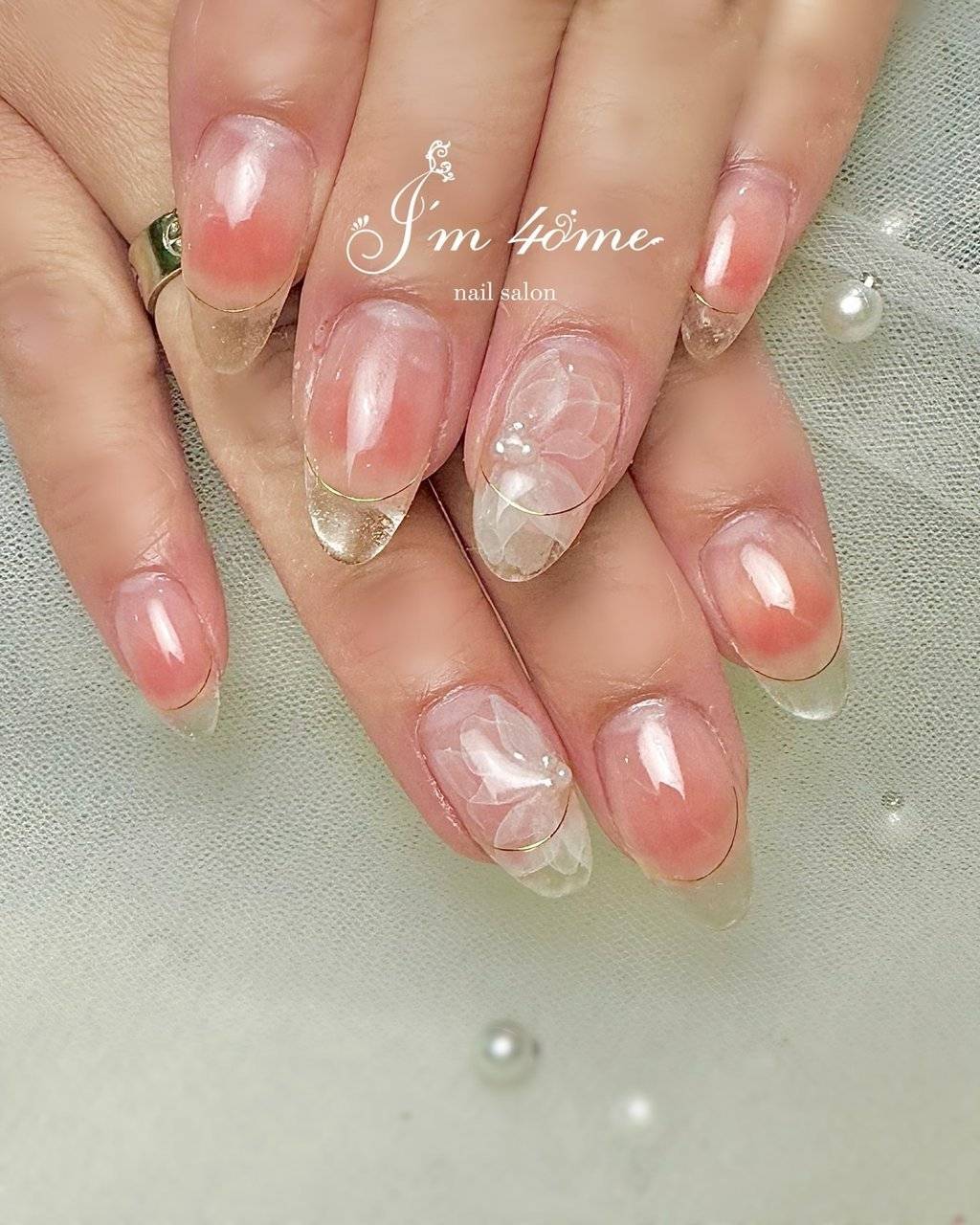 ピーチピンクネイル