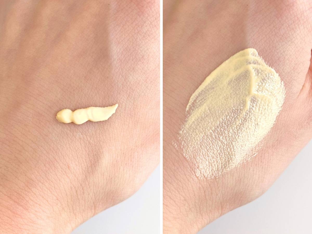 TIRTIR マスクフィットトーンアップクリーム イエローの色味