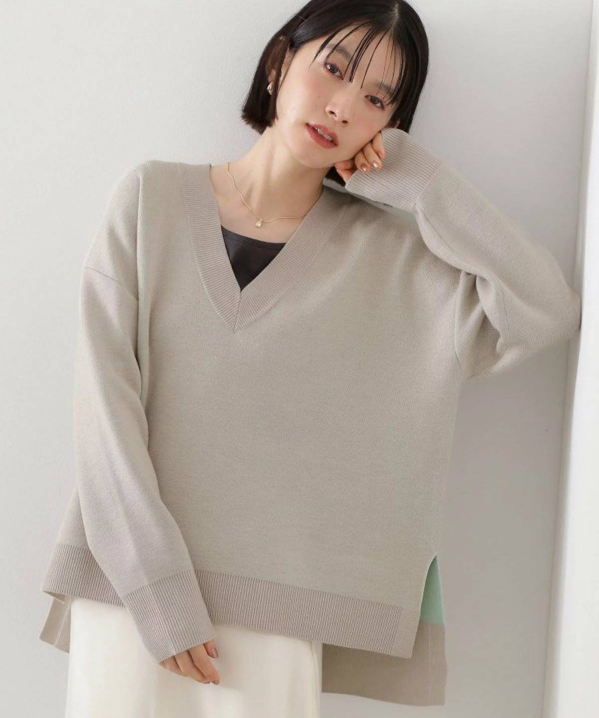 THE SHOP TK ゆったり サイドスリットニット