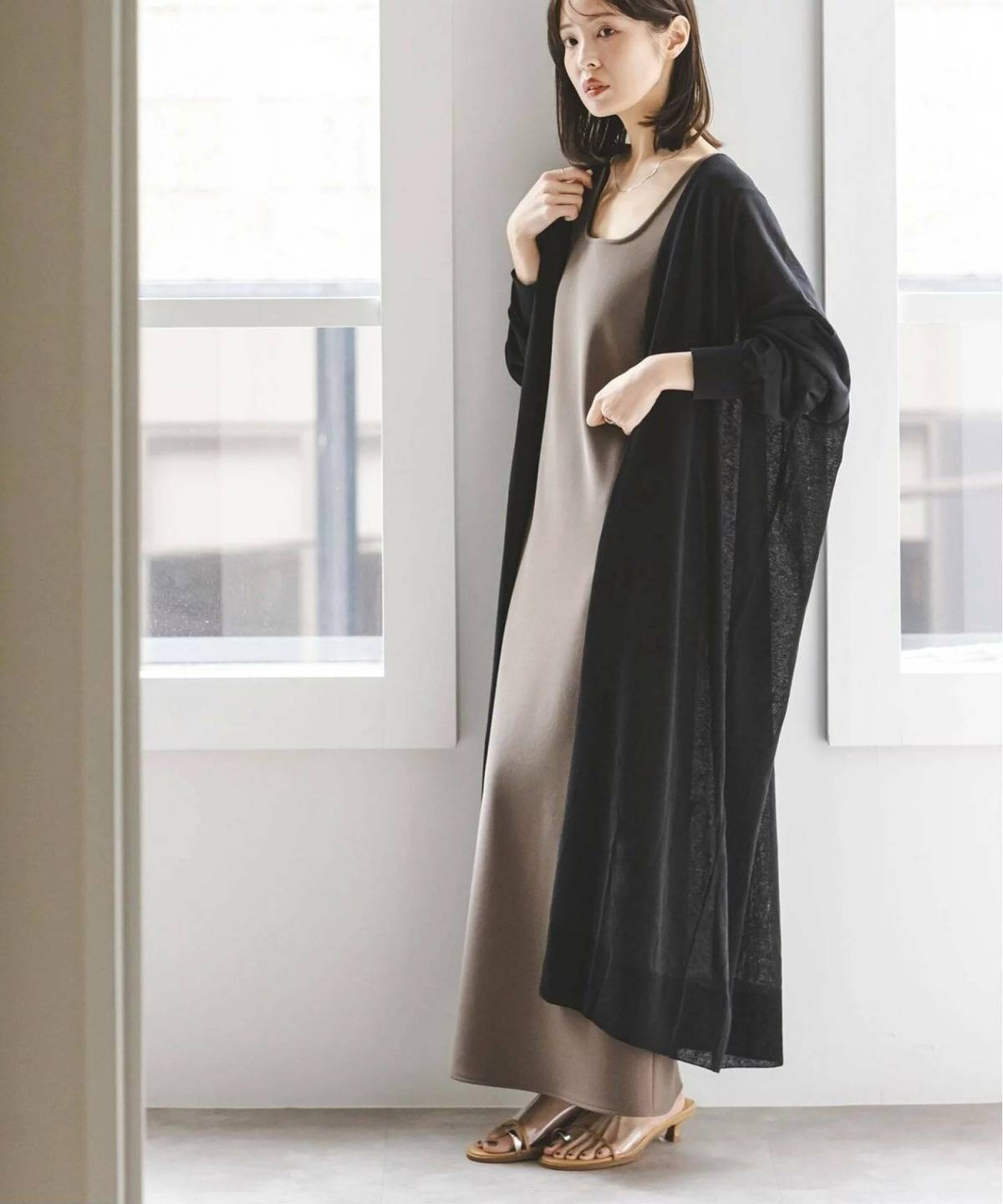 NOBLE 18Gシアーロングカーディガン