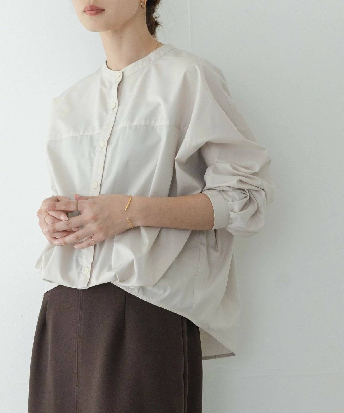 Sonny Label フロントタックバンドカラーシャツ