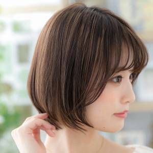  透けバング×マッシュボブ 