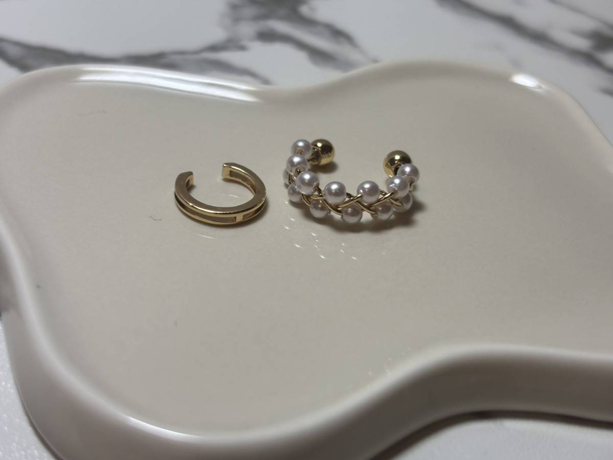 3COINS パール編みイヤカフ2個セット 評価