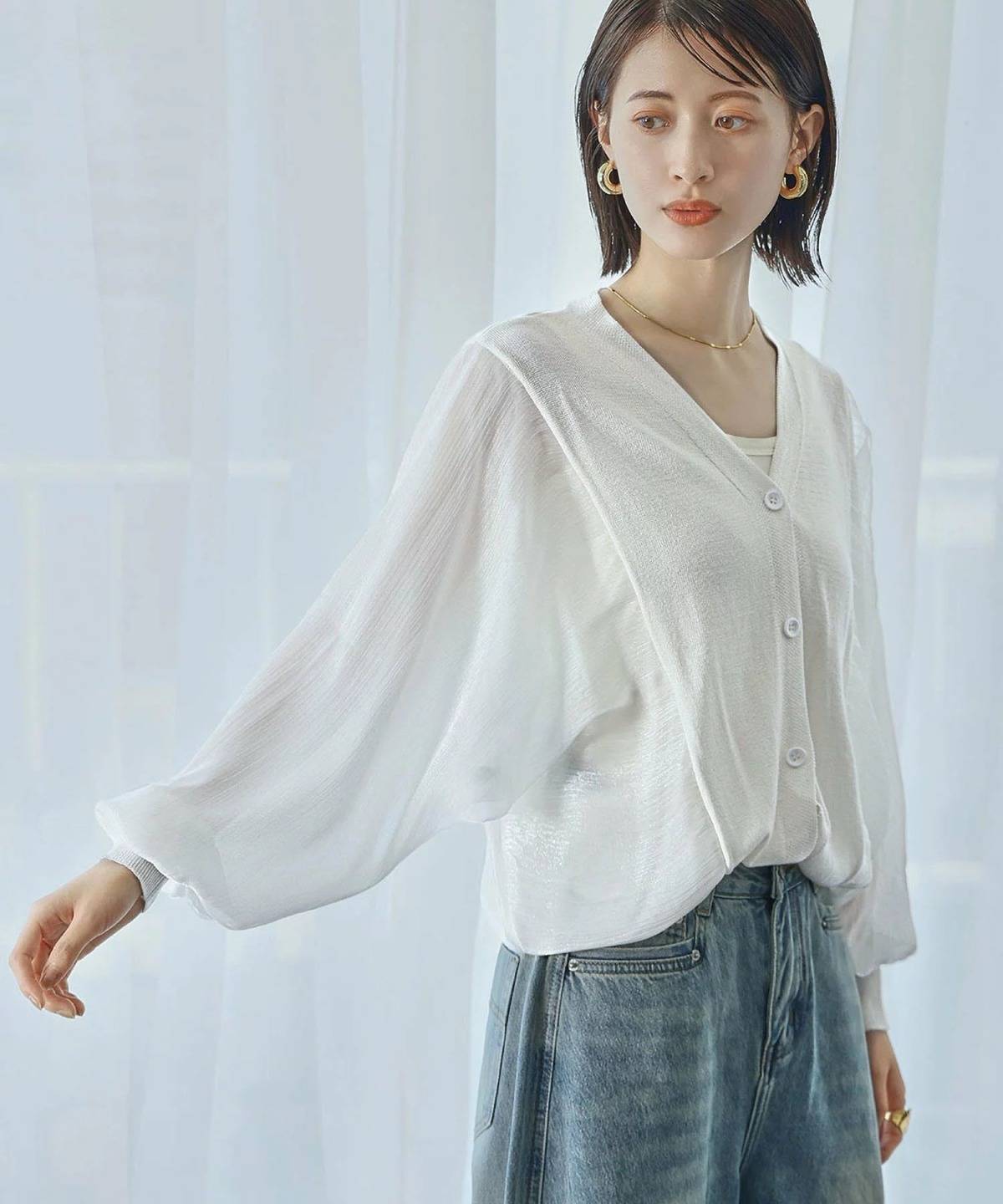 RIVER FIELD & Co. 異素材ドッキングドルマンカーディガン