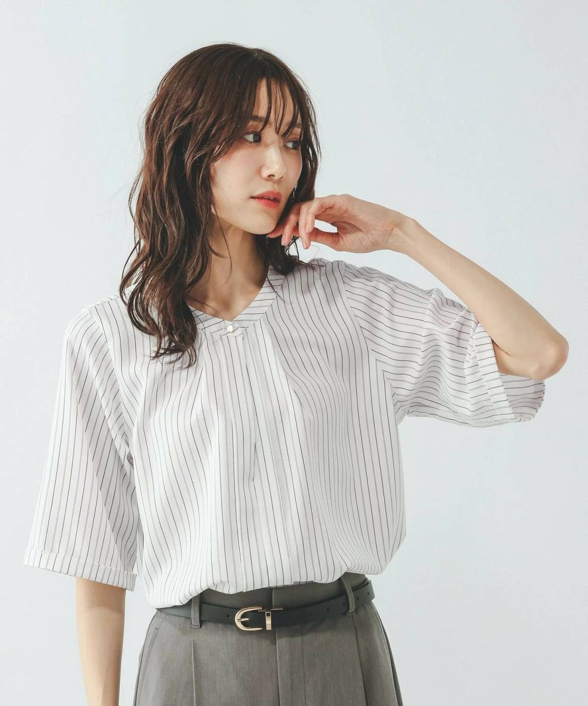 GLOBAL WORK キレイつづく2wayタック5分袖