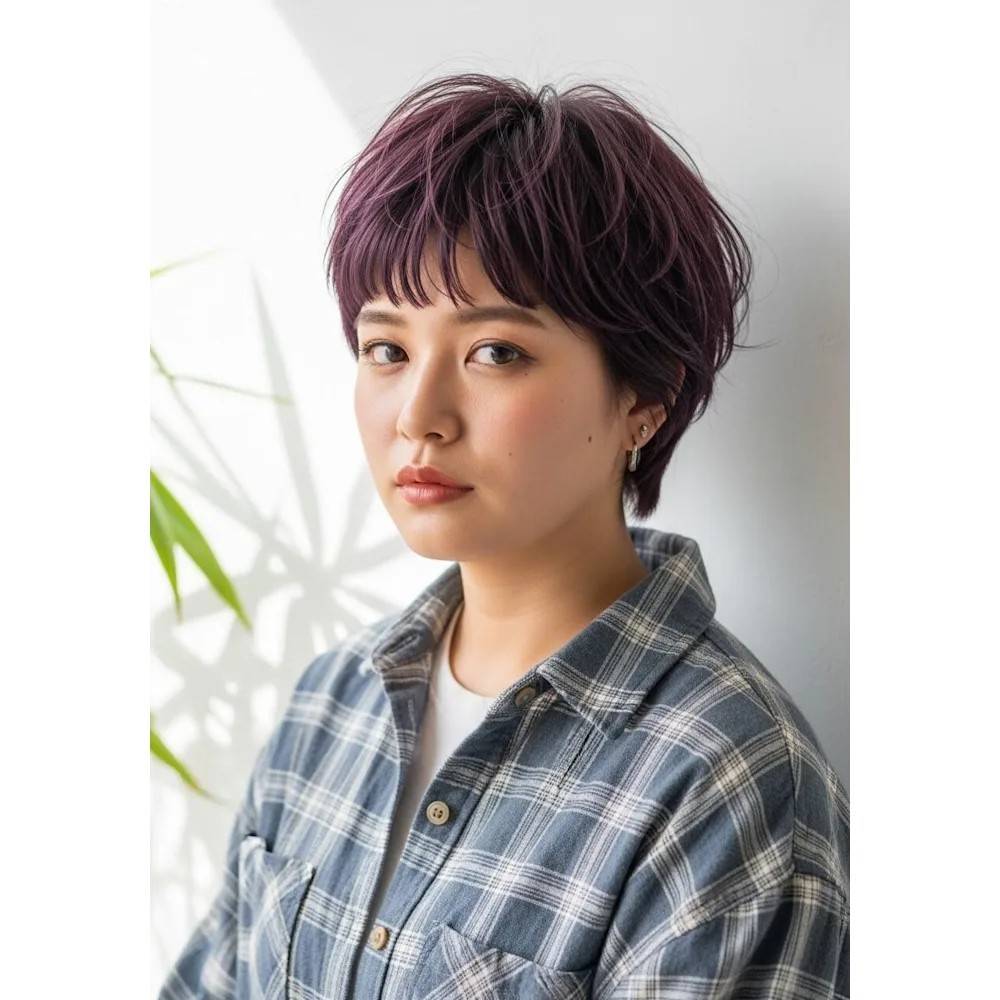 オン眉も馴染むシャギーショート