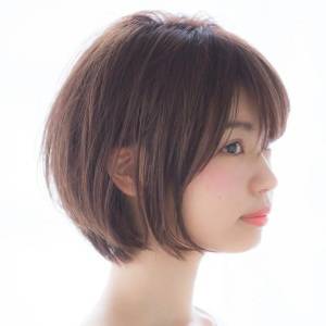  ナチュラル丸みボブ 