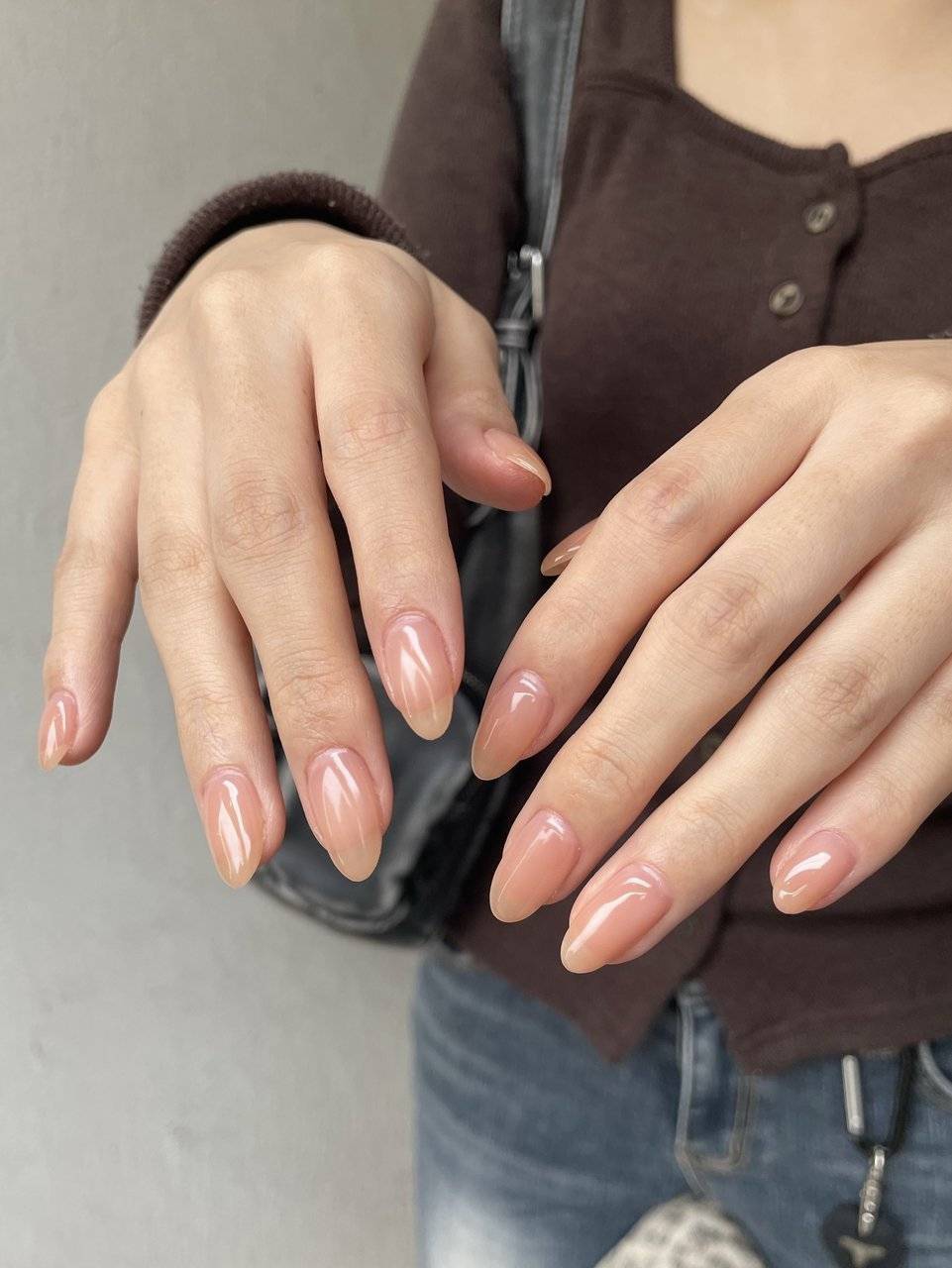 オレンジベージュネイル