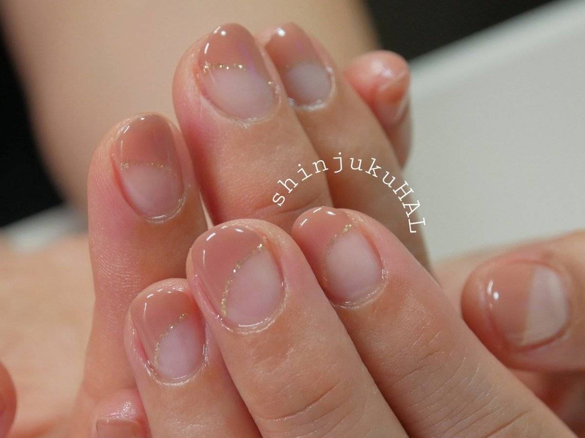 オレンジベージュネイル