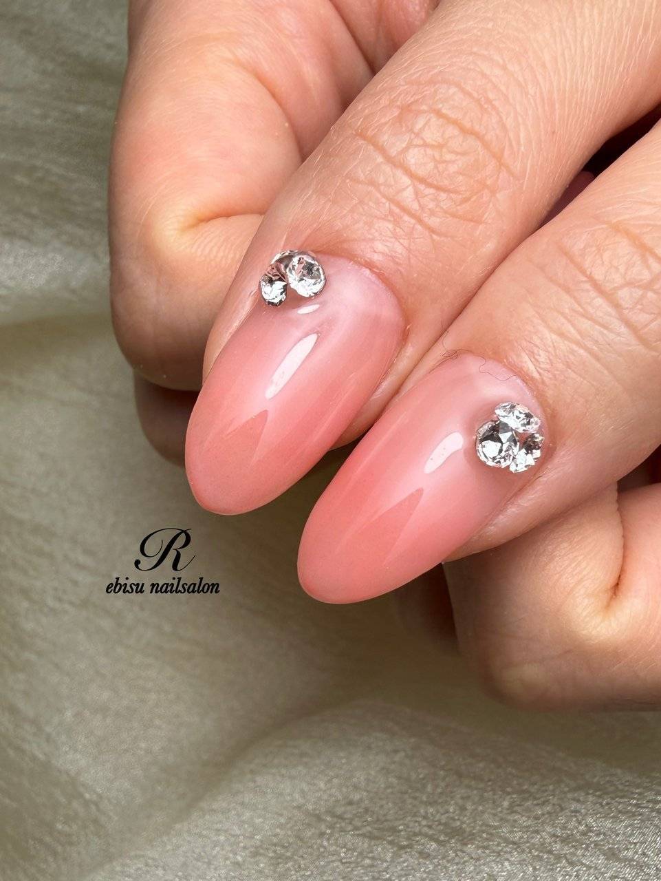 オレンジピンクネイル