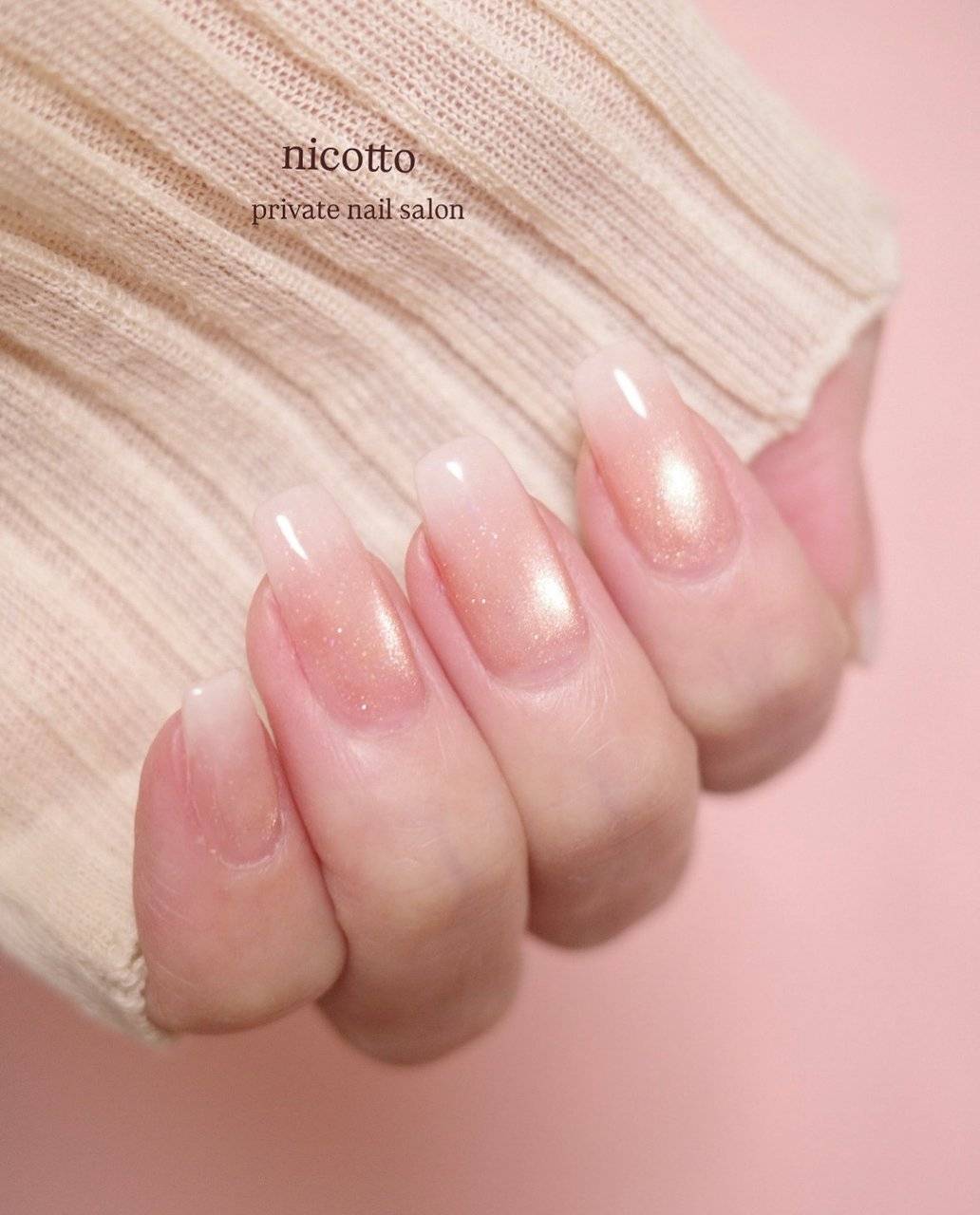 オレンジピンクネイル