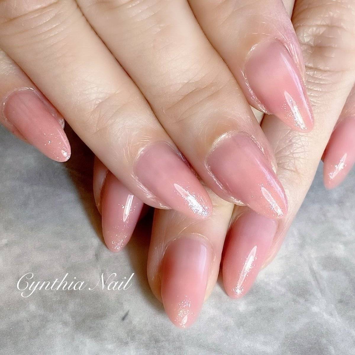 ピーチピンクネイル