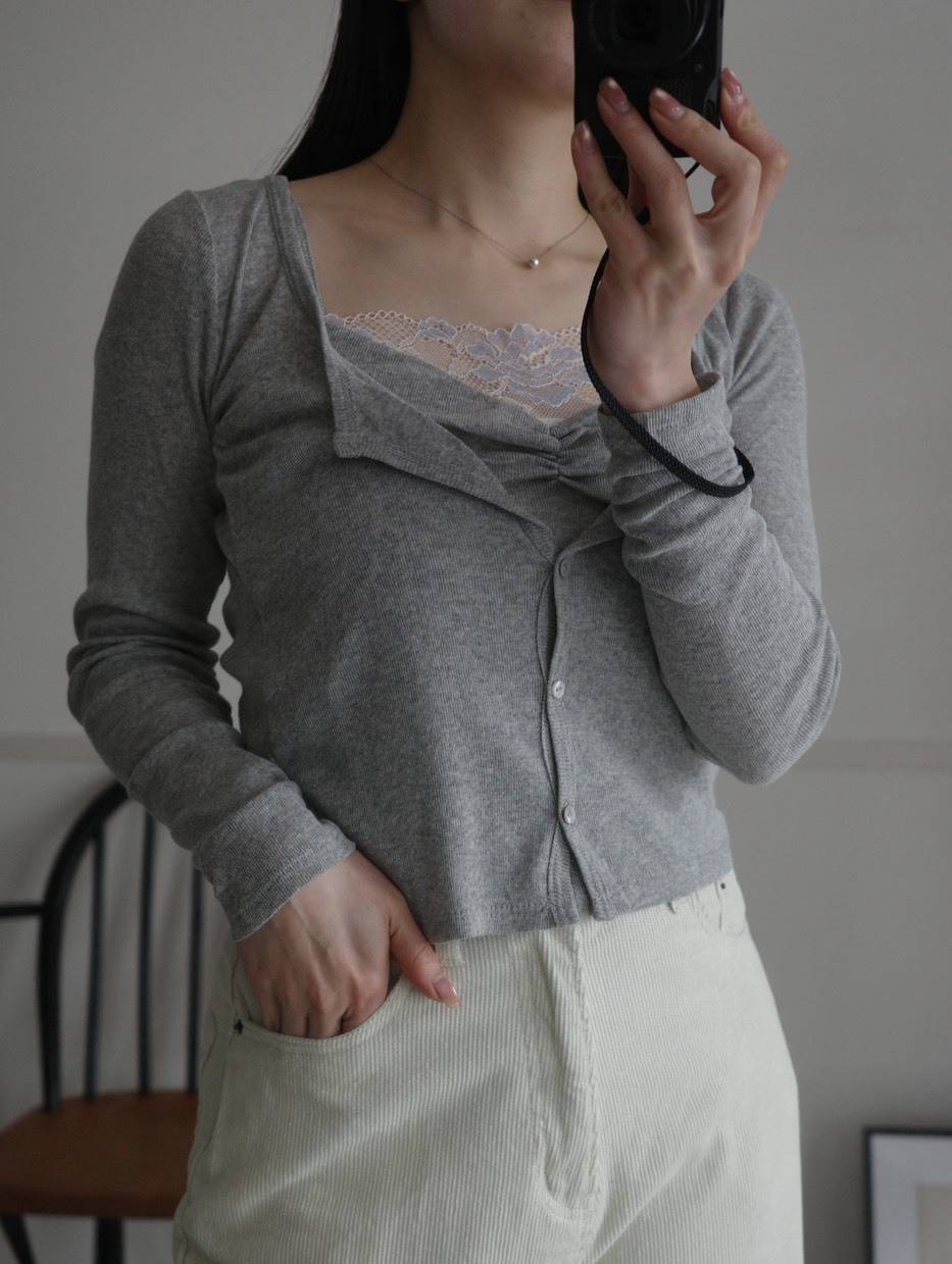 ZARA レースキャミドッキングトップス