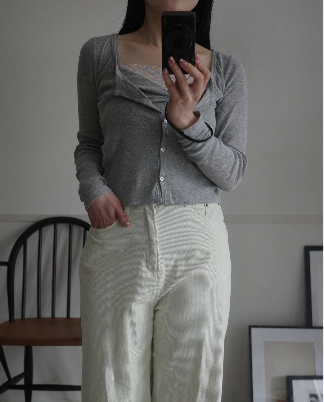 ZARA レースキャミドッキングトップス