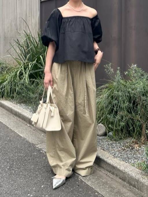 オフショル袖バルーントップス